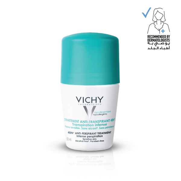 Vichy Intense Anti Perspiration Deo Roll On Sensitive (green) 48h 50ml